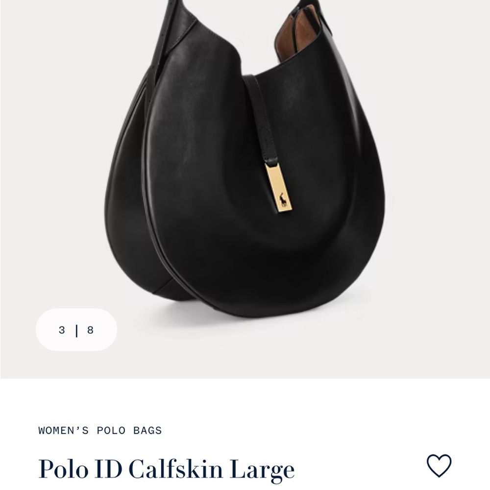 Brand New: Polo ID Calfskin Large Shoulder Bag